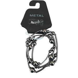 Kohls metal shiny black stretch bracelets